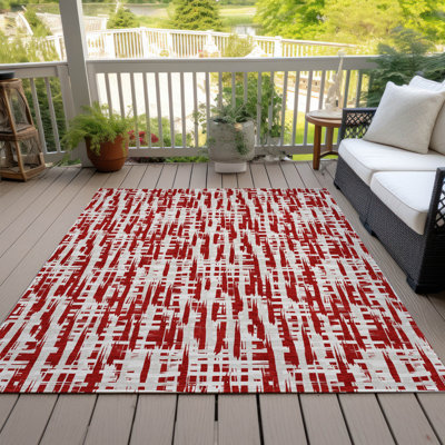 Tapis intérieur / extérieur rouge Ayani 
