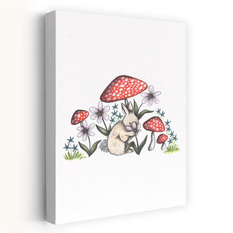 «Woodland Bunny Slumber Dreamy Peaceful Serene Rabbit Flower Forest», reproduction d'art, H 48 po x l 32 po