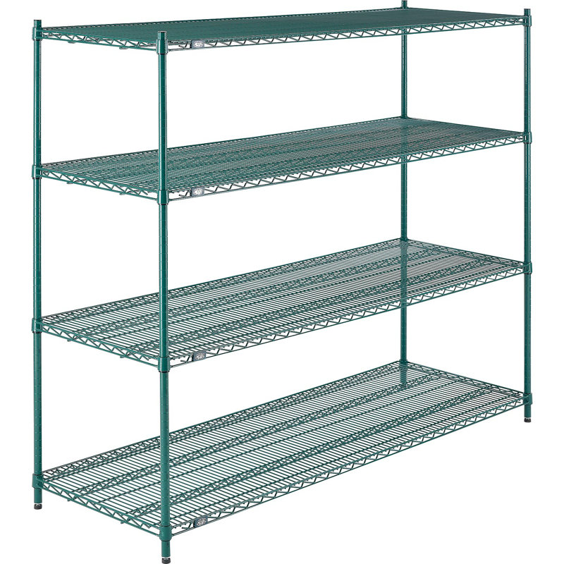 Étagère de démarrage, Polyester vert, H 86 po x l 72 po x P 18 po