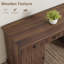 Bureau de direction 60 po moderne, bois cannelé avec tiroirs et prise de courant, poste de travail d'ordinateur brun noyer noir-130625406