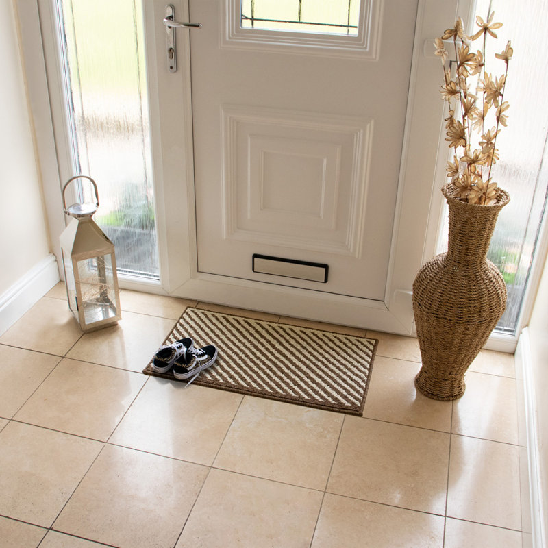 Non-Slip Striped Indoor Doormat, Rectangle W40 x L70 cm, Brown