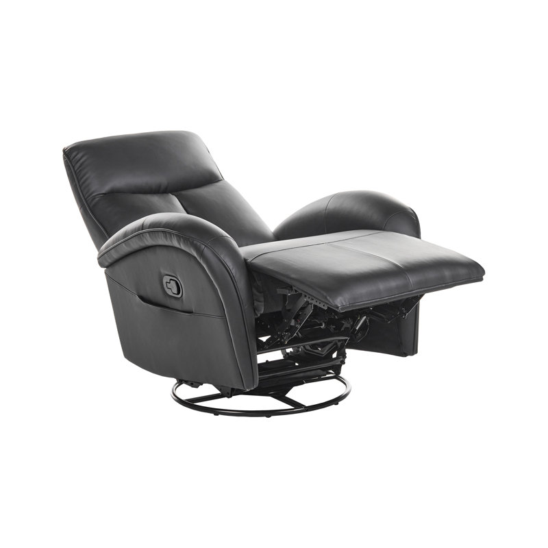 90 cm Wide Faux Leather Rocker and Swivel Recliner