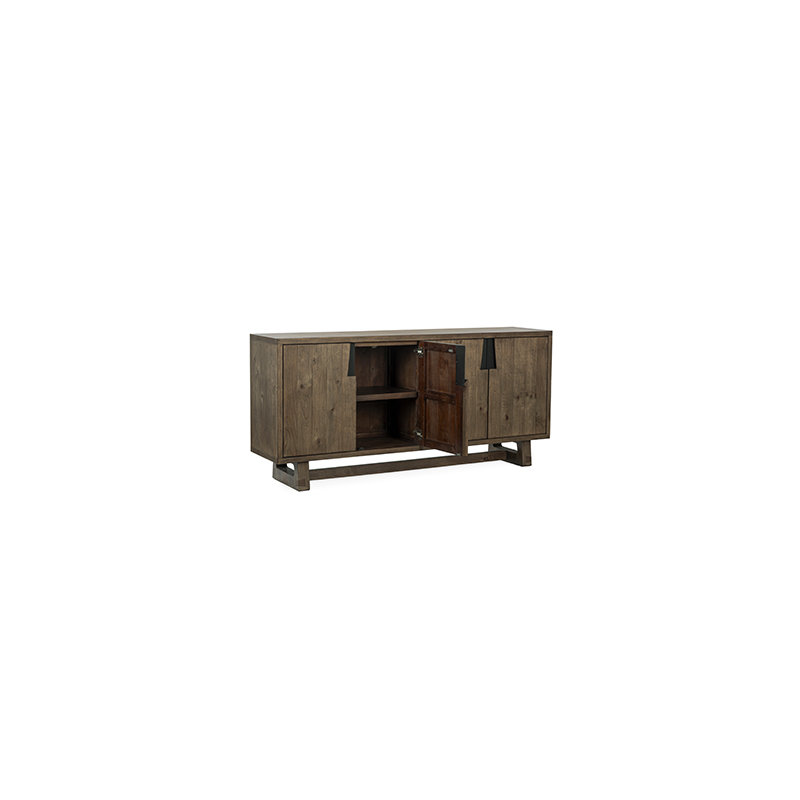 Lyra 78" Reclaimed Pine Wood Buffet Sideboard In Smoke Brown