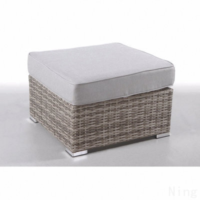 Repose-pieds d'extérieur avec coussin entièrement assemblé