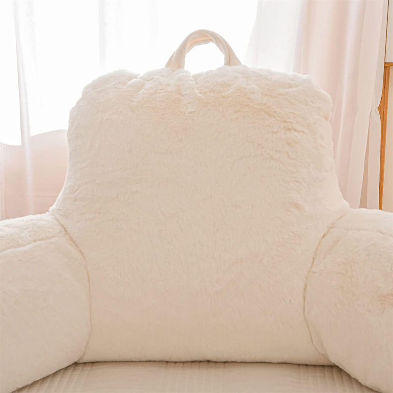 Housse et insert de dossier en fausse fourrure, H 18,5 po x l 17,7 po, Rose
