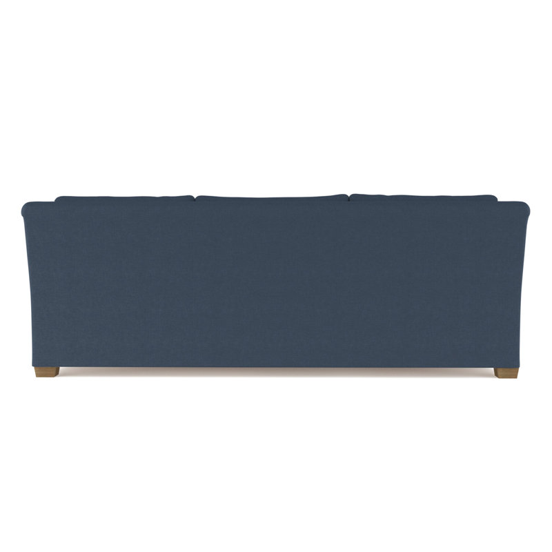 Thompson Rolled Slope-Arm Sofa, 32" H x 108" W x 46" D, Box Weave Linen Bluebell, Weathered