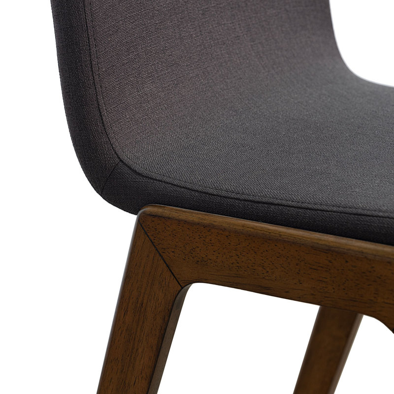 Nicoletta 36" Gray Upholstered Counter Stool with Rubberwood Frame