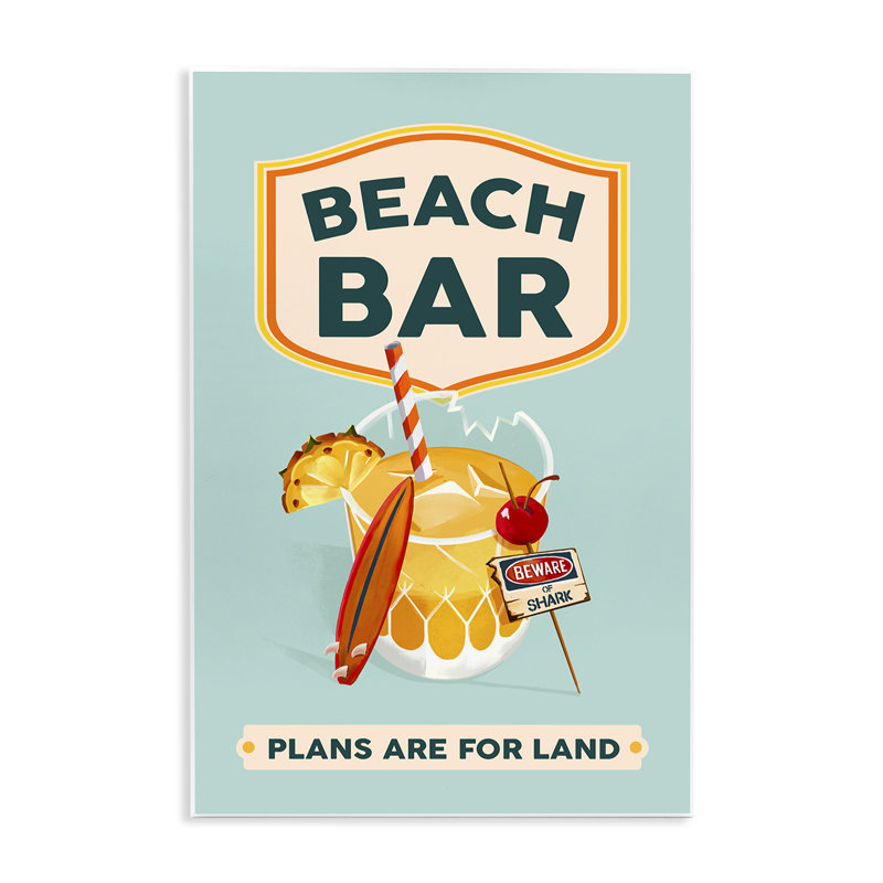 «Beach Bar Cocktail Art» par The Whiskey Ginger, H 15 po x l 10 po