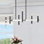 Lustre linéaire très grand en laiton satiné 8 lumières avec accents bronze-804421150-804421149