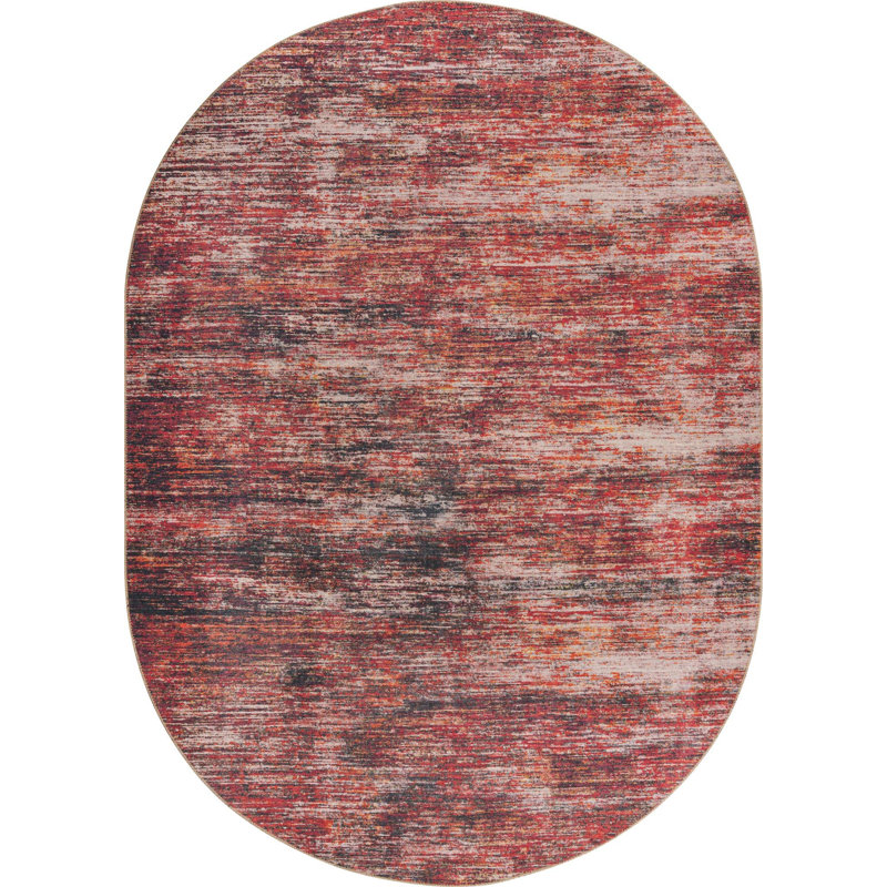 Ikhasa Chenille Abstract Indoor Rug, Oval 7'6" x 10'6"