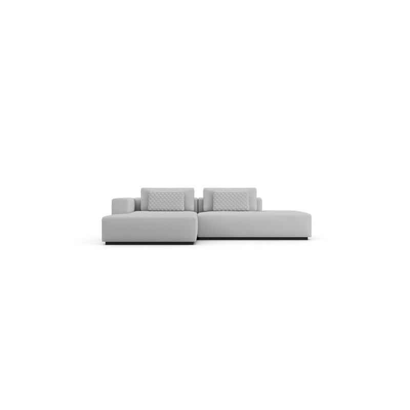 Ensemble de canapé modulaire Duthie 08 en tissu gris, Orienté à droite