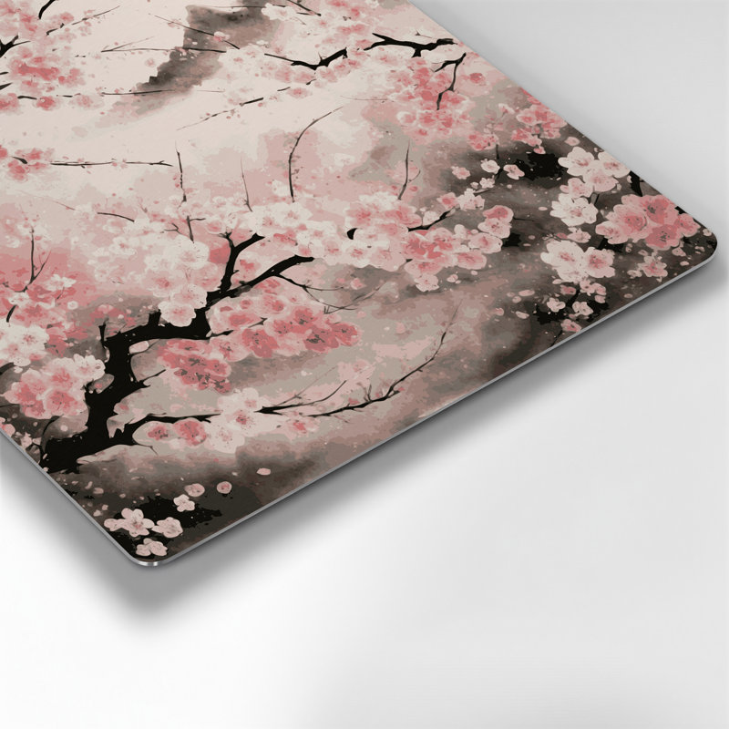 Art mural en métal Botanical Cherry Blossoms, H 96 po x l 96 po x P 0,05 po