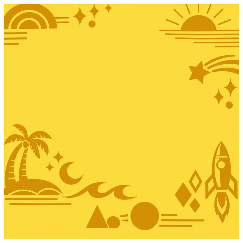 Tapisserie murale «Yellow Beach Rocket Scene» - Décoration murale plage, 68in H x80in W with 4 Grommets