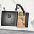 Stylish 18 inch Over the Sink Bamboo Cutting Board with 1 Collapsible Container