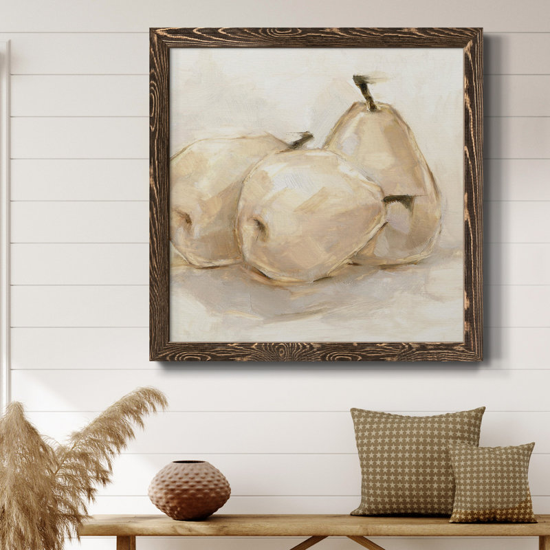 White Pear Study II - reproduction d'art sur toile encadrée, Noyer, H 17 po x l 17 po x P 1,5 po