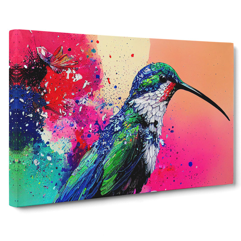 Painted Hummingbird Vol.3 Abstract - Wrapped Canvas, 35cm H x 50cm W x 3cm D