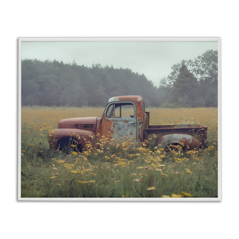 «Rustic Pickup in Country Meadow», estampe numérique, design par Steve Hunziker, H 24 po x l 30 po