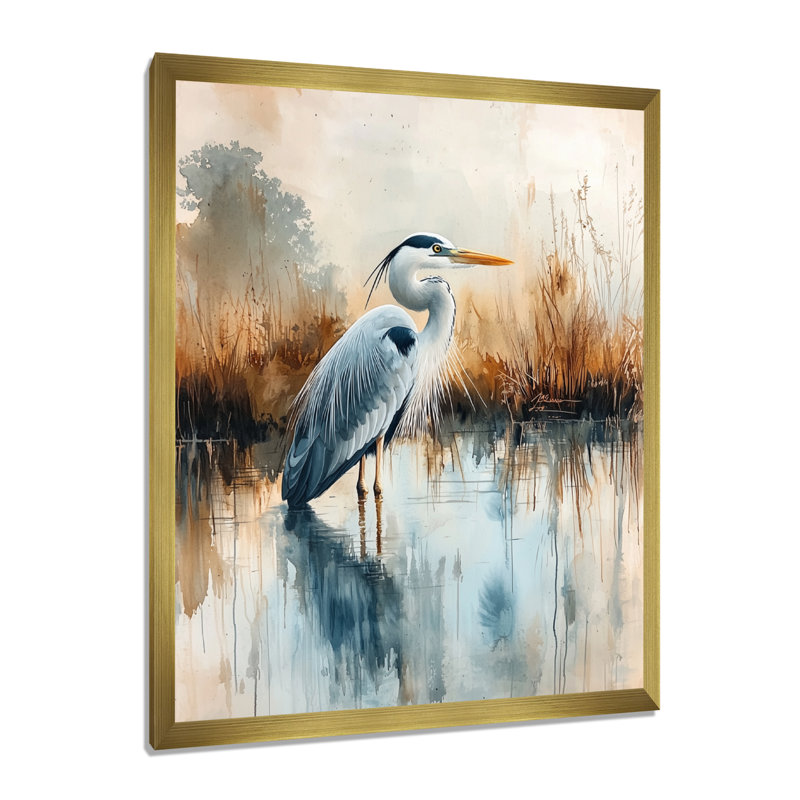 Avione - Animals Wall Art Prints, H 32 po x l 16 po, Picture Framed, Doré