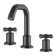 Uomo 8” Widespread Cross Handle 3-Hole Bathroom Faucet In Matte Black