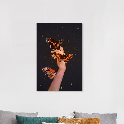 Animals Flutter Covered Insects  Wrapped Canvas Graphic Art Print