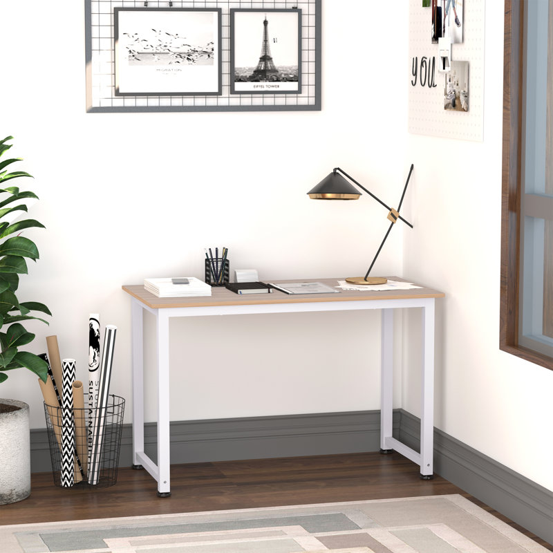 120cm W Rectangle Writing Desk, Brown/White, 76cm H x 120cm W x 60cm D