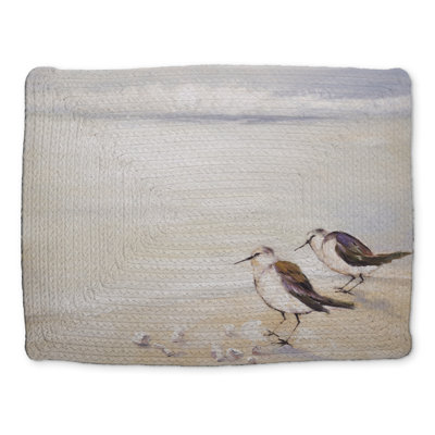 Gray Bird Braided Placemat - Two Sandpipers Beach Home Decor