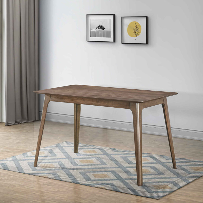 Lyan 59" Solid Wood Dining Table, Brown, 36.1"