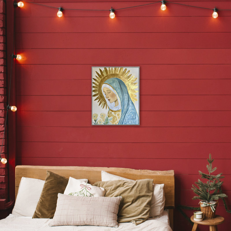 Sainte Marie en giclée dorée, design par Franklyn Gregory, Estampe numérique Farmhouse, H 20 po x l 16 po
