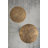 11.8X11.8X24" Slender Brass Side Table With Textured Gold Top And Wooden Pedestal Base