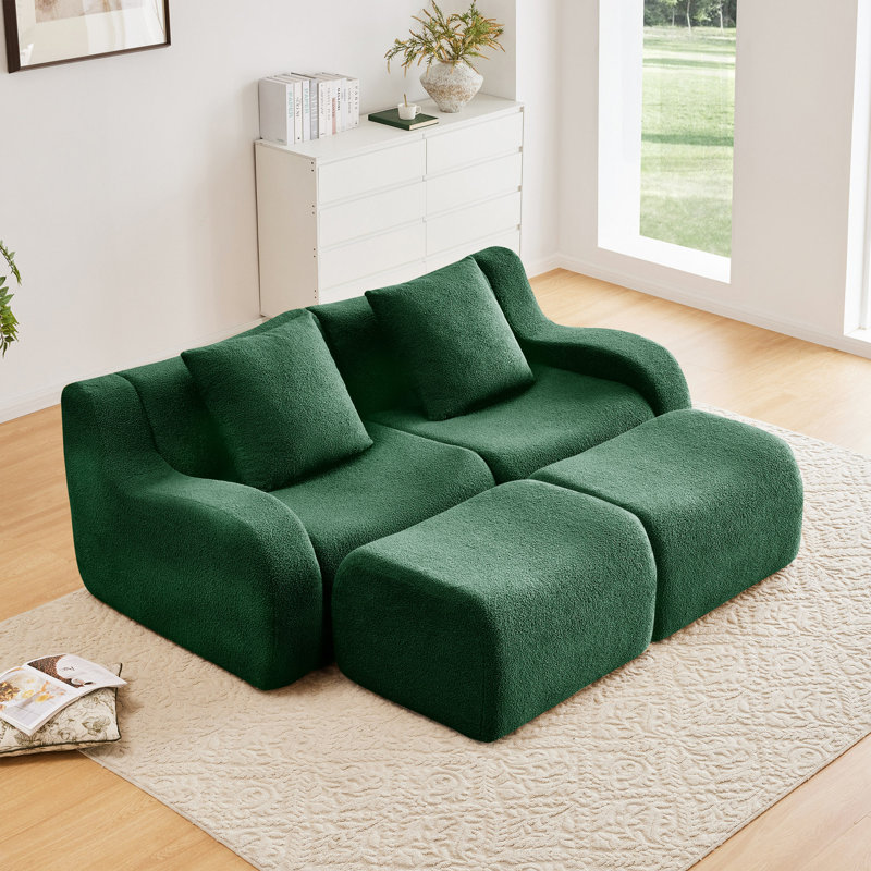Canapé doux en tissu désossé, conception antidérapante, chaise longue d'assemblage, accoudoirs incurvés, support ergonomique, éponge à haute densité 32D, pour les salons