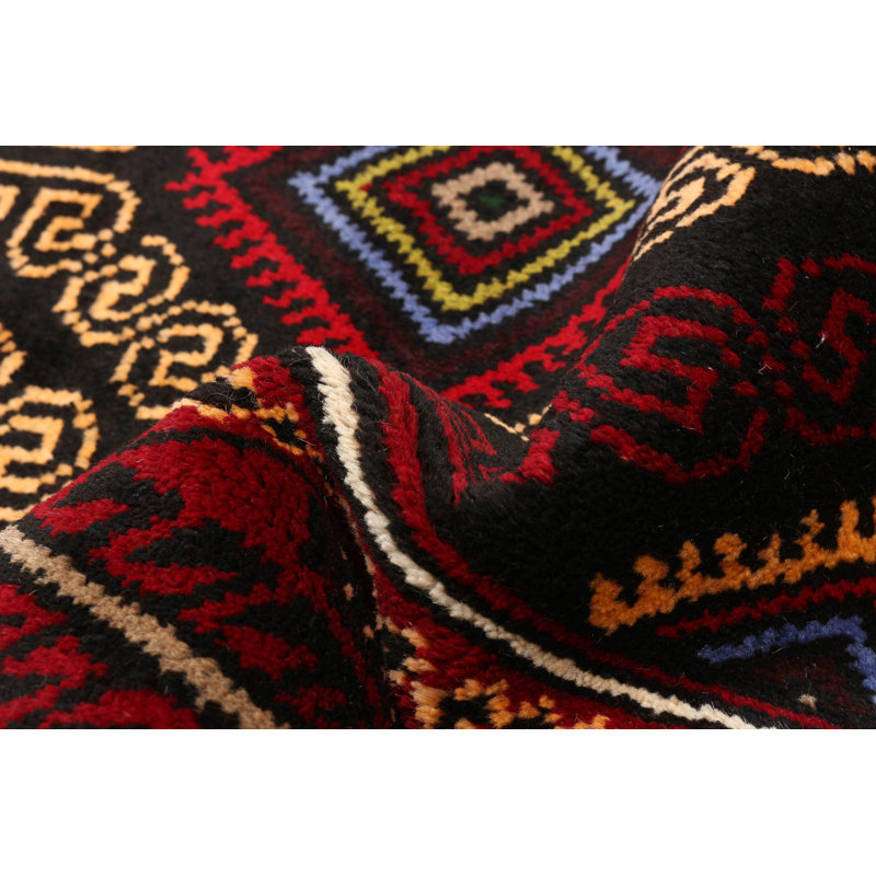 Tapis unique en laine noué à la main nouvel âge de 3 pi 1 po x 6 pi 1 po Barara