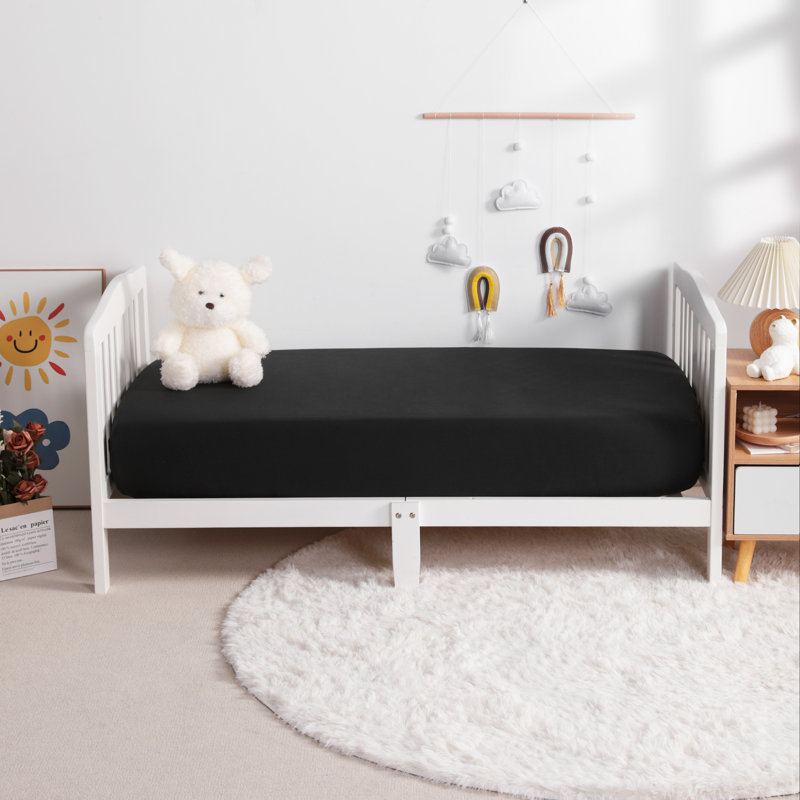 Microfiber Fitted Sheet, Black