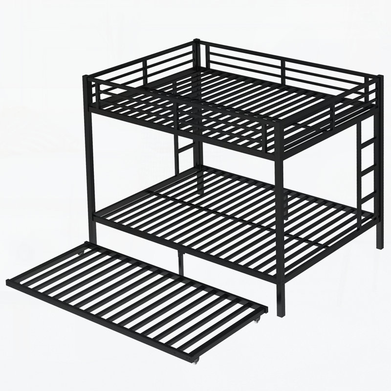 Metal Bed with Trundle, Queen Over Queen