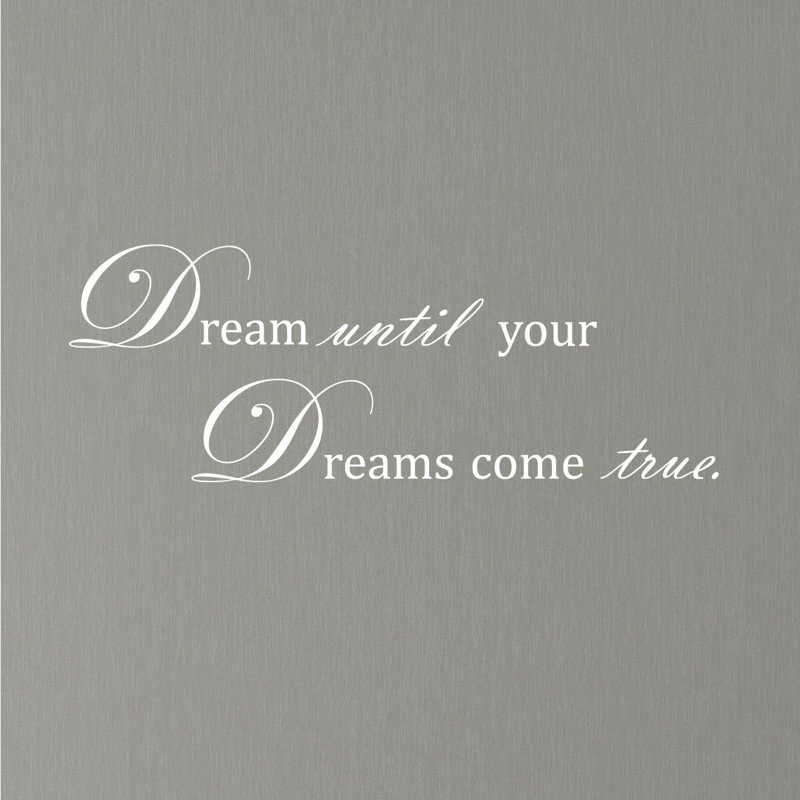 Dream Until Your Dreams Come True Wall Famous PVC Wall Sticker Decal Quote Art Vinyl, 22" H x 88" W x 4" D, Red