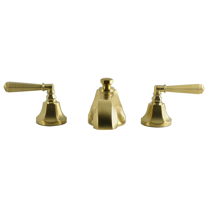 Kingston Brass Metropolitan Two-Handle 3-Hole Deck Mount Roman Tub Faucet, Brushed Brass