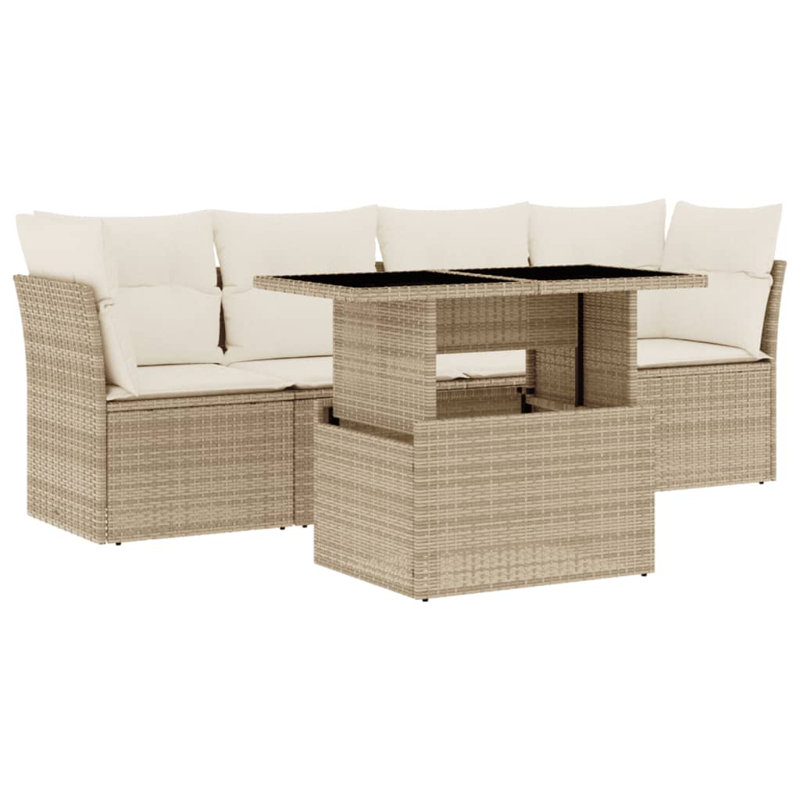 Ensemble de canapé de jardin Vidaxl, Blanc, Beige