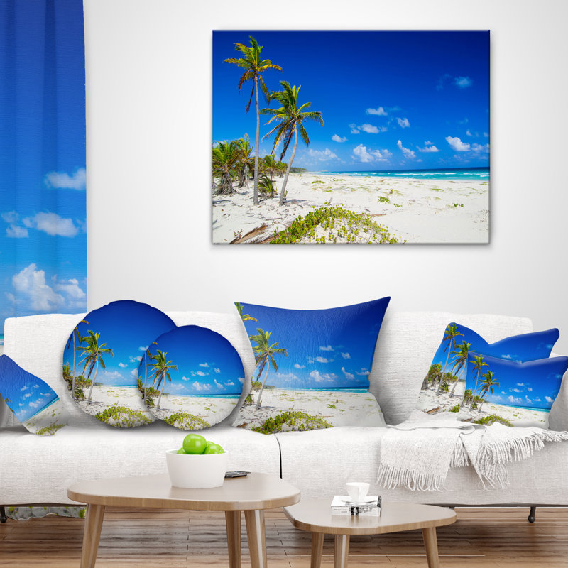Coussin décoratif photo avec palmier sea shore