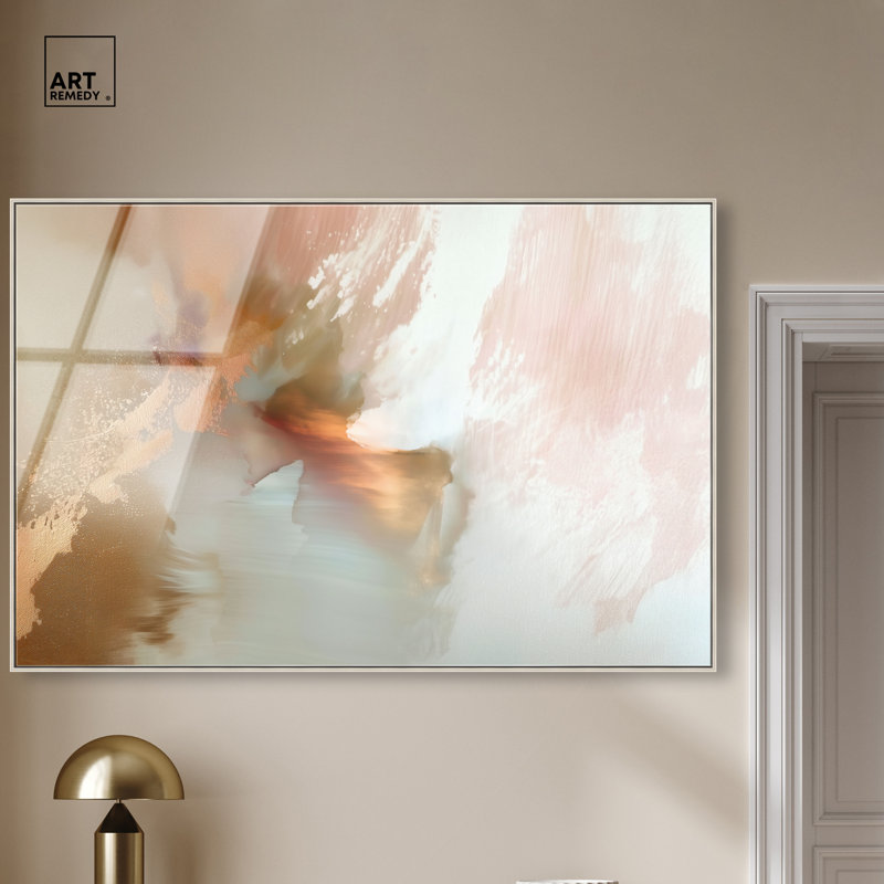 «Flowing Rust I», reproduction d'art acrylique encadrée par Art Remedy, cadre argenté, 54 x 36, H 37 po x l 55 po