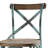 Antique Sky Bar Stool - Vintage Design With Metal , Wood Seat, 43.5" Height X 18.5" Width 20.5" Depth Oak Cross Back Look For Home, Comfortable 43.5 Inches High, 20.5 Deep
