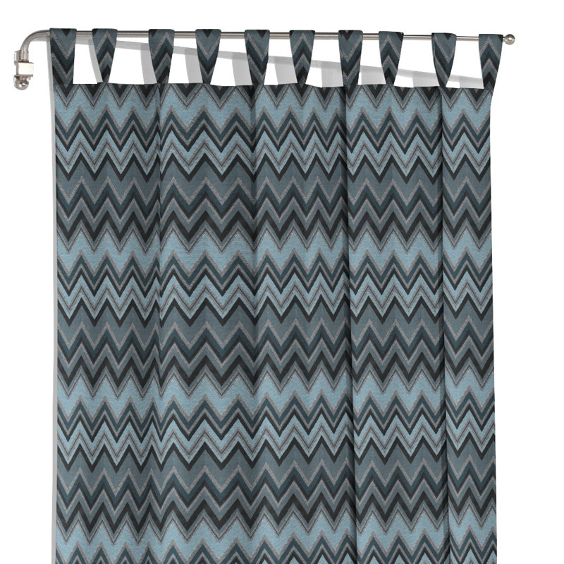 Kurtus Room Darkening Curtain Single Panel, 132cm Width x 175cm Drop, Blue/Black/Grey