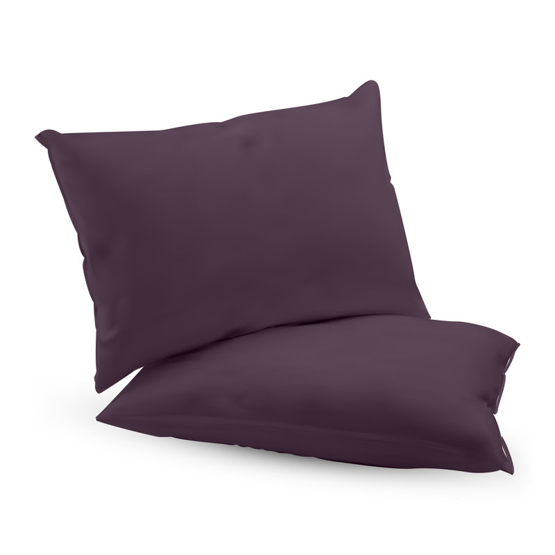 Ensemble de 2 taies d'oreiller en microfibre / polyester pour chambre d'amis, Grand, Mauve