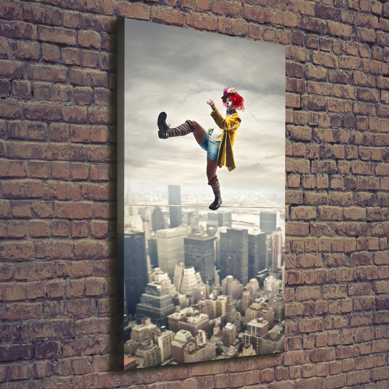 Clown On A Rope - Wrapped Canvas Print