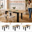 Extendable Dining Table 120-160cm, Nature Wood