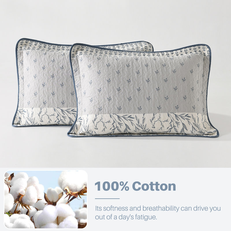 Ensemble de courtepointe 100% coton à rayures modernes DDUOXIN - 1 courtepointe avec 2 taies décoratives