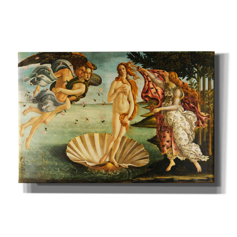 «La naissance de Vénus» par Sandro Botticelli, art mural sur toile, H 12 po x l 18 po x P 0,75 po