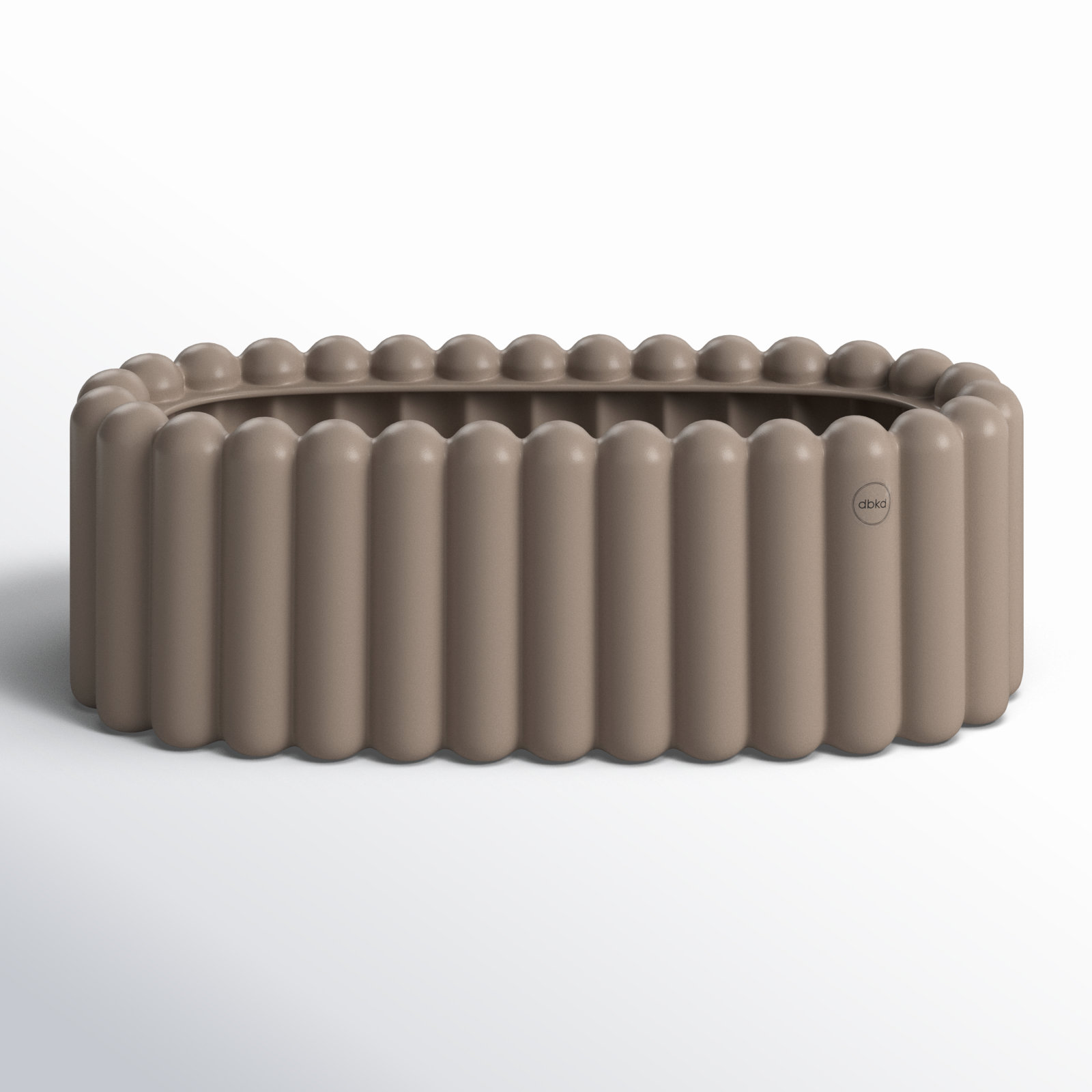 Ceramic Table Vase, Brown, 5.71" H x 14" W x 2" D