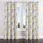 Rideaux à motif floral - 1 panneau de rideaux vert avec œillets-257396926-257396920