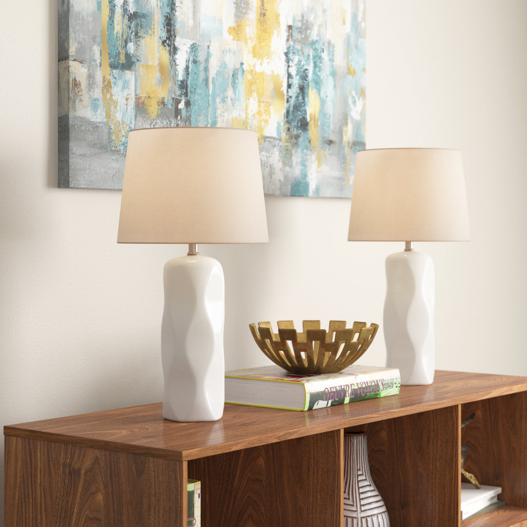 Bradwell 25" Table Lamp Set (Set of 2) Mercury Row® Base 