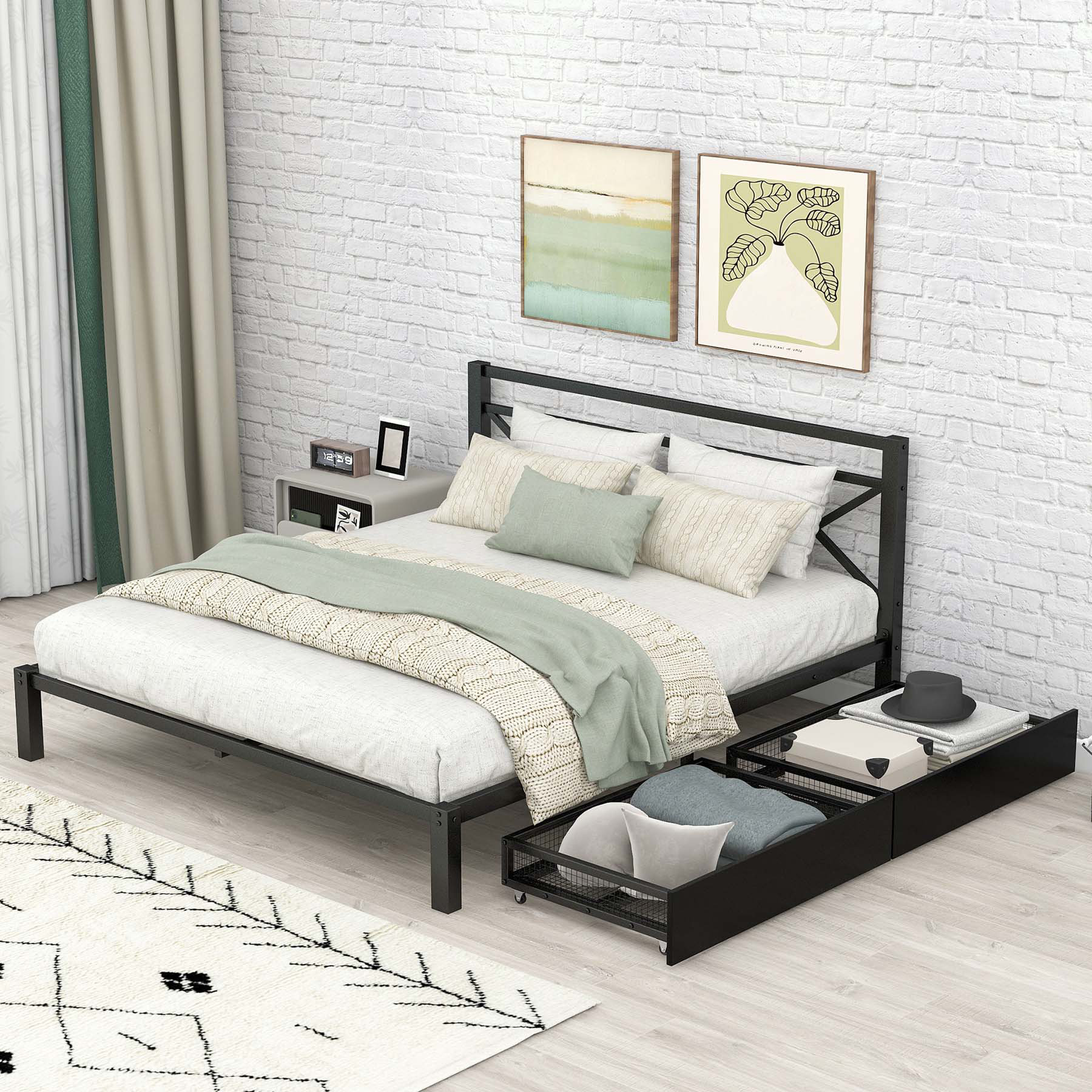 Latitude Run® Metal Slat Storage Bed | Wayfair