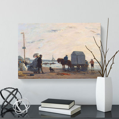 Beach At Trouville Vol.5 by Eugene Boudin - Wrapped Canvas